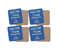 Thumbnail for Piper PA-34-220T Seneca V design on blue 4 pieces set coaster