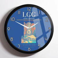 Thumbnail for Liège Airport (LGG) design on blue framed wall clock