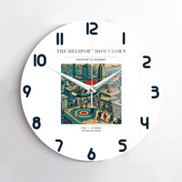 Thumbnail for VINTAGE G4127 - The Heliport Downtown - Designed Wall Clocks design on white no-frame