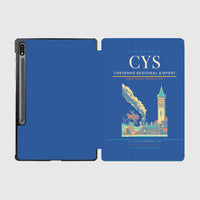 Thumbnail for Cheyenne Regional Airport (CYS) design on blue samsung tablet tablet case