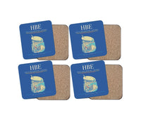 Thumbnail for Borg El Arab Airport (HBE) design on blue 4 pieces set coaster