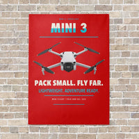 Thumbnail for DJI Mini 3 vertical canvas print - no frame - red background