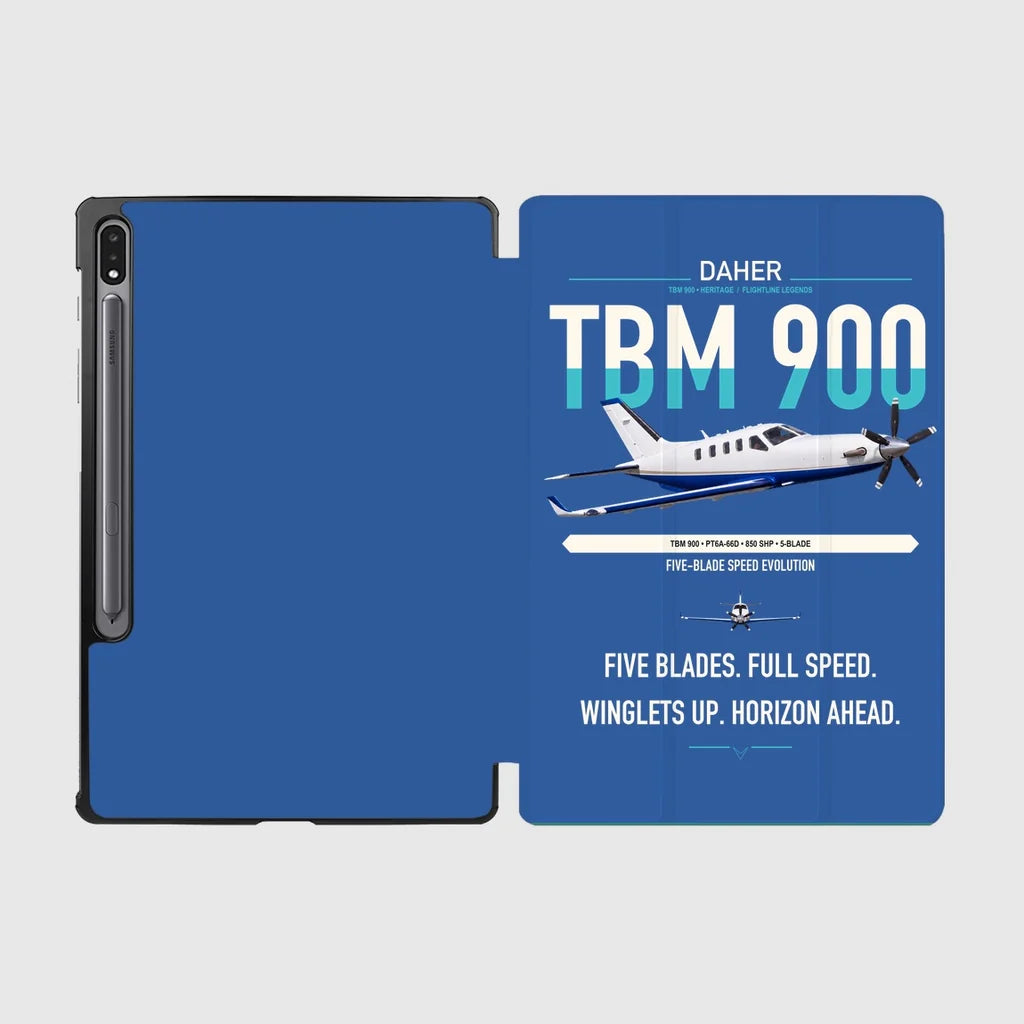 Daher TBM 900 design on blue samsung tablet tablet case