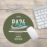 Thumbnail for Piper PA-24-250 Comanche 250 design on green army round mouse pad