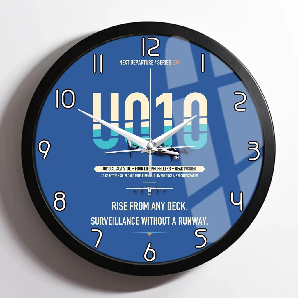 Airbus U010 Aliaca VTOL design on blue framed wall clock