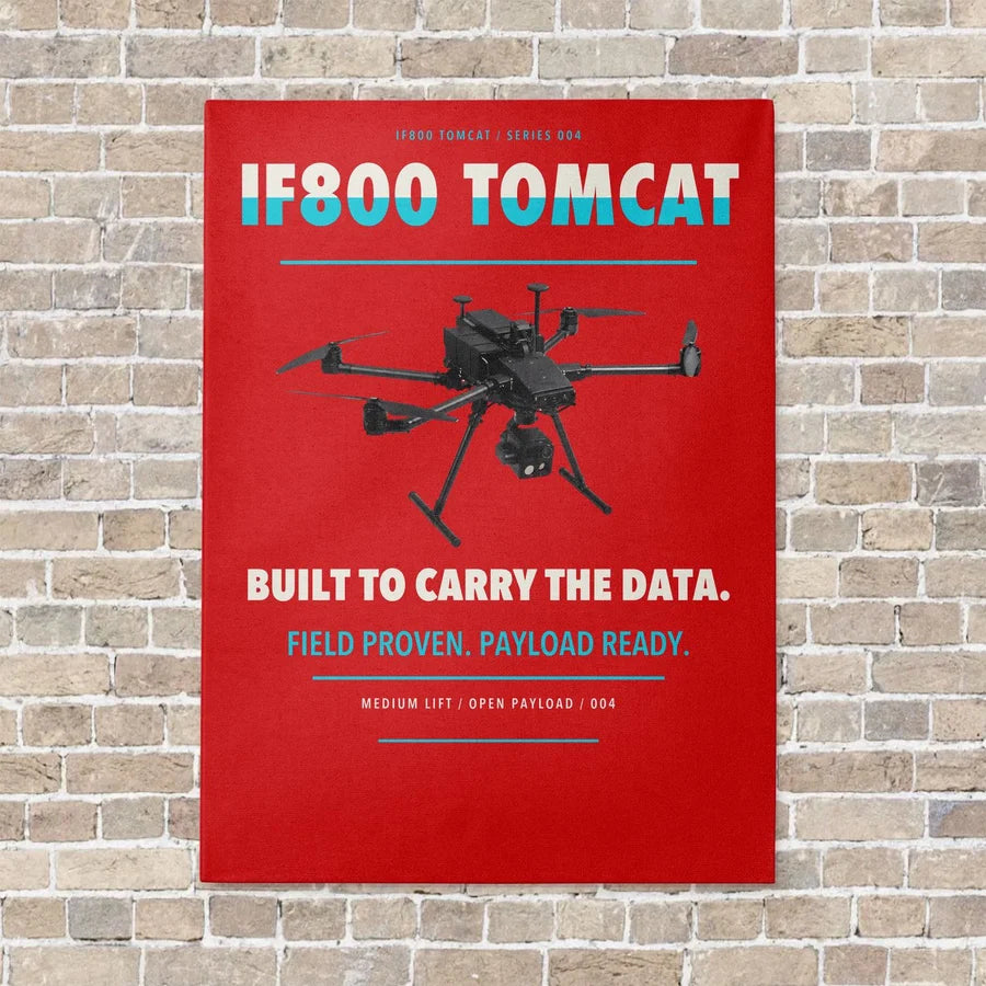 Inspired Flight IF800 Tomcat vertical canvas print - no frame - red background