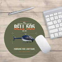 Thumbnail for Bell 505 design on green army round mouse pad