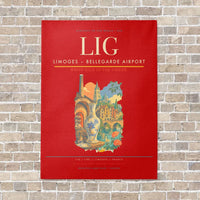 Thumbnail for Limoges – Bellegarde Airport LIG vertical canvas print - no frame - red background