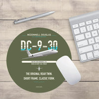 Thumbnail for McDonnell Douglas DC-9-30 design on green army round mouse pad