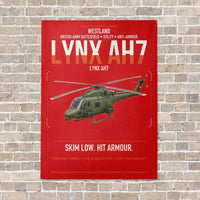 Thumbnail for Westland Lynx AH7 vertical canvas print - no frame - red background