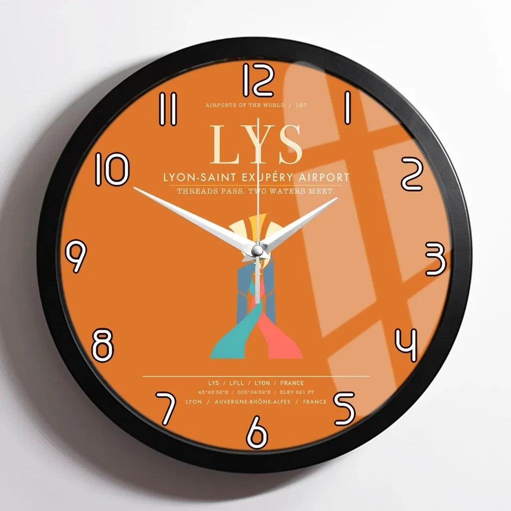 Lyon-Saint Exupery Airport LYS Wall-Clock Framed - Orange