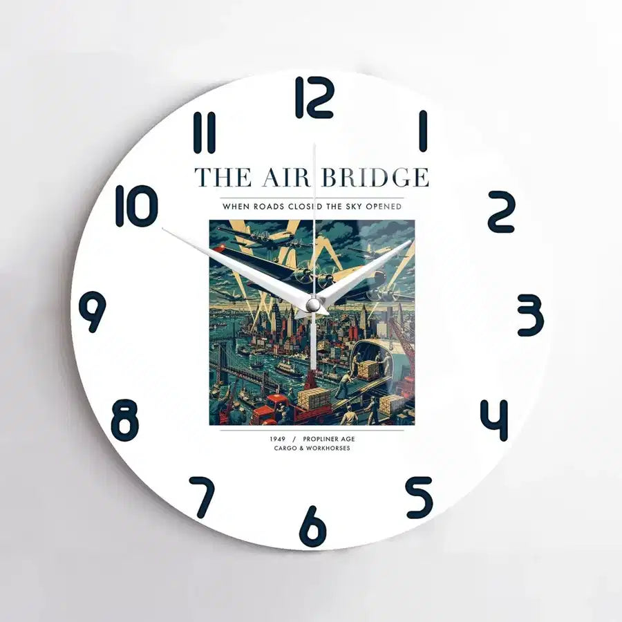 VINTAGE G4099 - The Air Bridge - Designed Wall Clocks design on white no-frame