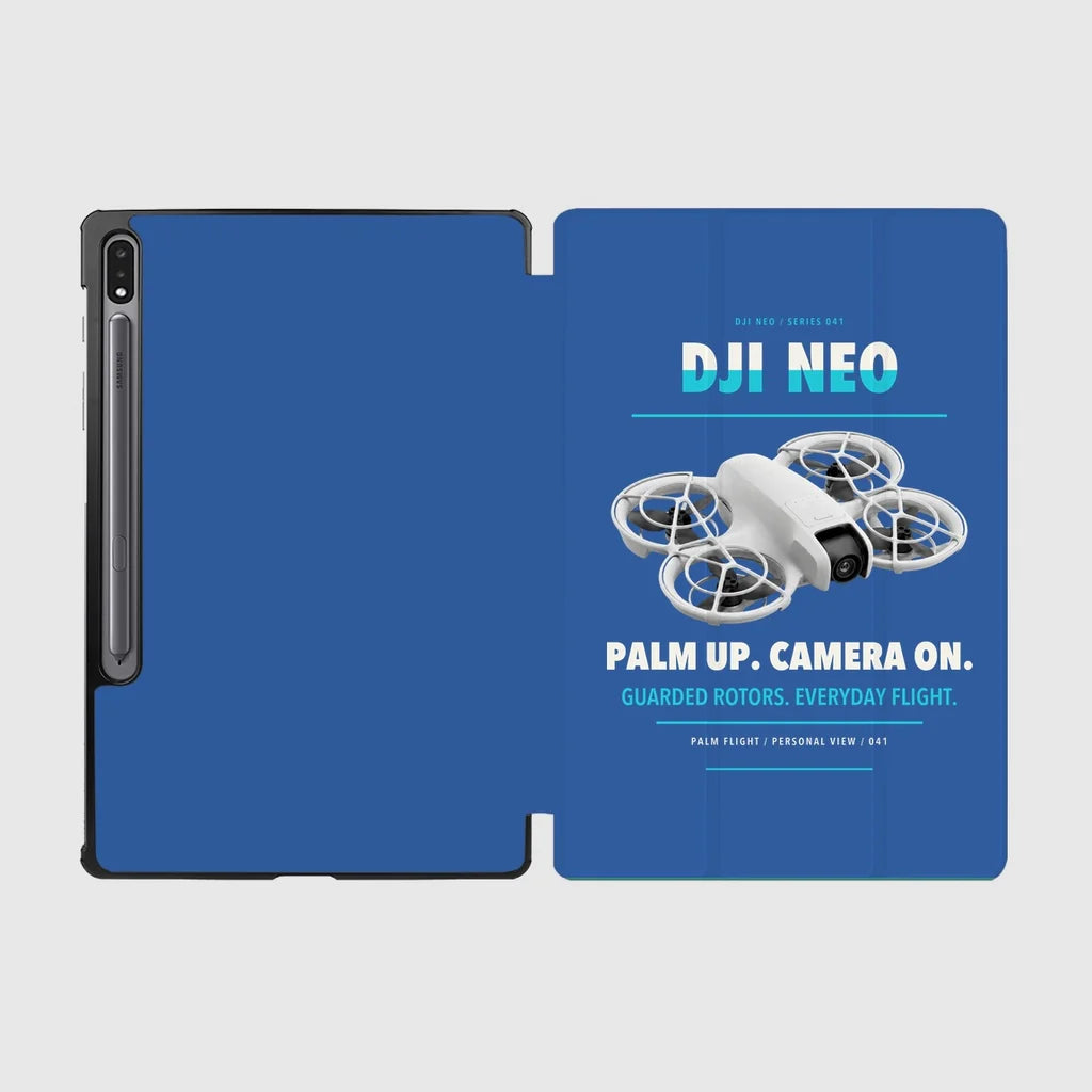 DJI Neo design on blue samsung tablet tablet case
