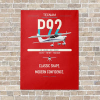 Thumbnail for Tecnam P92 Echo MkII vertical canvas print - no frame - red background