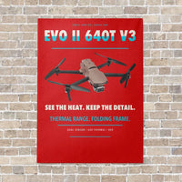 Thumbnail for Autel EVO II Dual 640T V3 vertical canvas print - no frame - red background