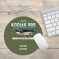 Thumbnail for Daher Kodiak 900 design on green army round mouse pad