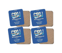 Thumbnail for Cessna 180J Skywagon design on blue 4 pieces set coaster