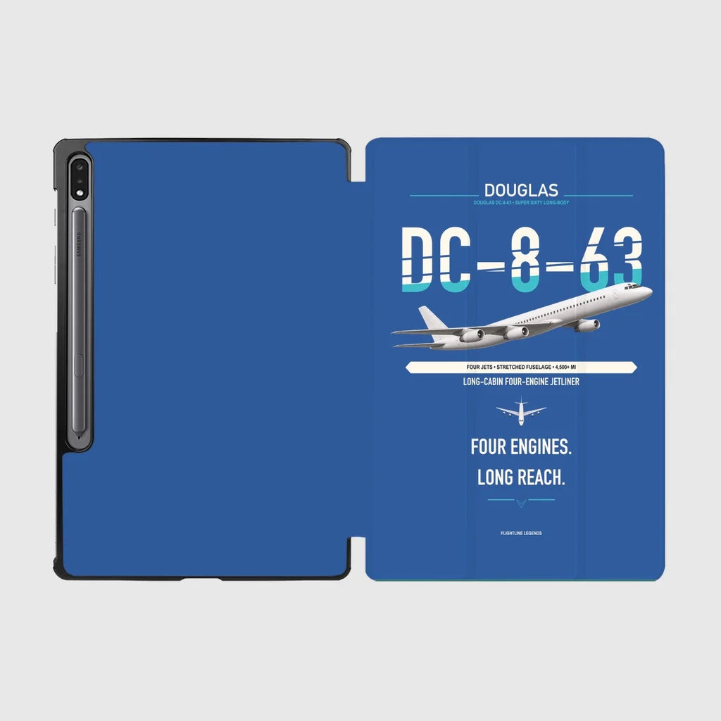 Douglas DC-8-63 design on blue samsung tablet tablet case