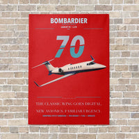 Thumbnail for Bombardier Learjet 70 vertical canvas print - no frame - red background