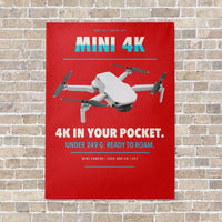 Thumbnail for DJI Mini 4K vertical canvas print - no frame - red background