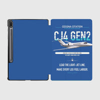 Thumbnail for Cessna Citation CJ4 Gen2 design on blue samsung tablet tablet case