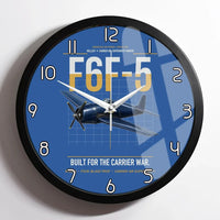 Thumbnail for F6F-5 Hellcat design on blue framed wall clock