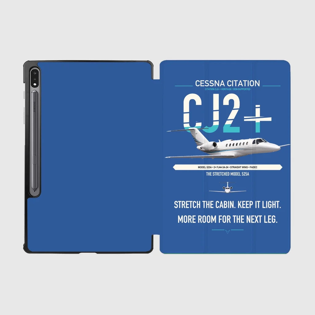 Cessna Citation CJ2+ design on blue samsung tablet tablet case