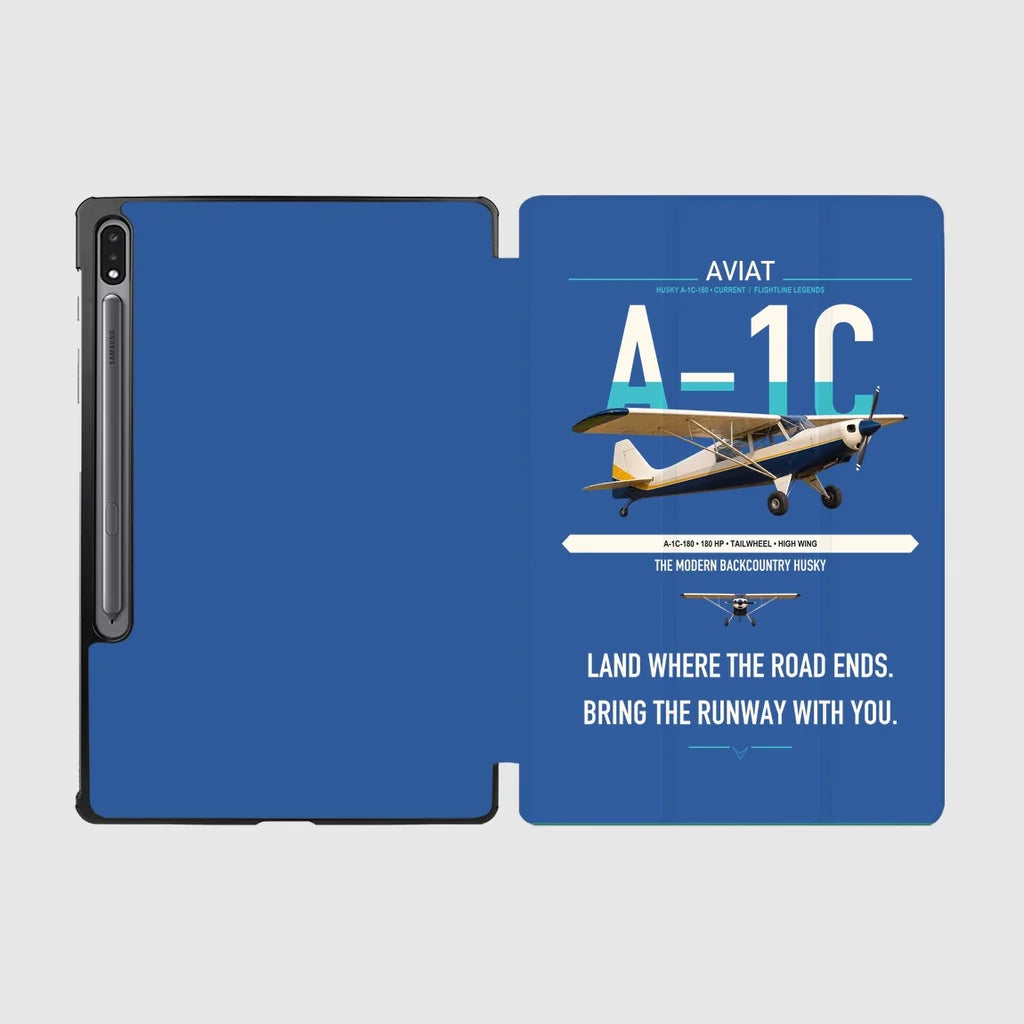 Aviat Husky A-1C-180 design on blue samsung tablet tablet case