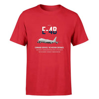 Thumbnail for E-4B Nightwatch design on red double-side t-shirt, single-side print