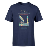 Thumbnail for Cheyenne Regional Airport (CYS) T-Shirt single-side front print in Navy Blue | cheyenne-regional-airport-cys-double-side-t-shirt