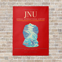 Thumbnail for Juneau International Airport JNU vertical canvas print - no frame - red background