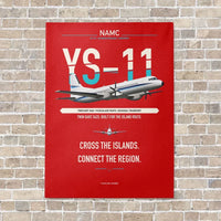 Thumbnail for NAMC YS-11A vertical canvas print - no frame - red background