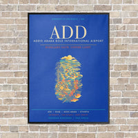 Thumbnail for Addis Ababa Bole International Airport ADD - Canvas Framed - Blue