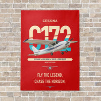 Thumbnail for Cessna 172 Skyhawk vertical canvas print - no frame - red background