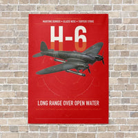 Thumbnail for Heinkel He 111H-6 vertical canvas print - no frame - red background