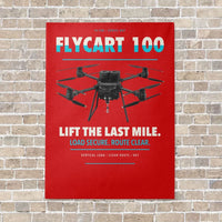 Thumbnail for DJI FlyCart 100 vertical canvas print - no frame - red background