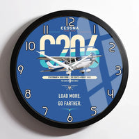 Thumbnail for Cessna 206 Stationair design on blue framed wall clock