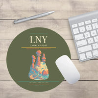 Thumbnail for Lanai Airport (LNY) design on green army round mouse pad