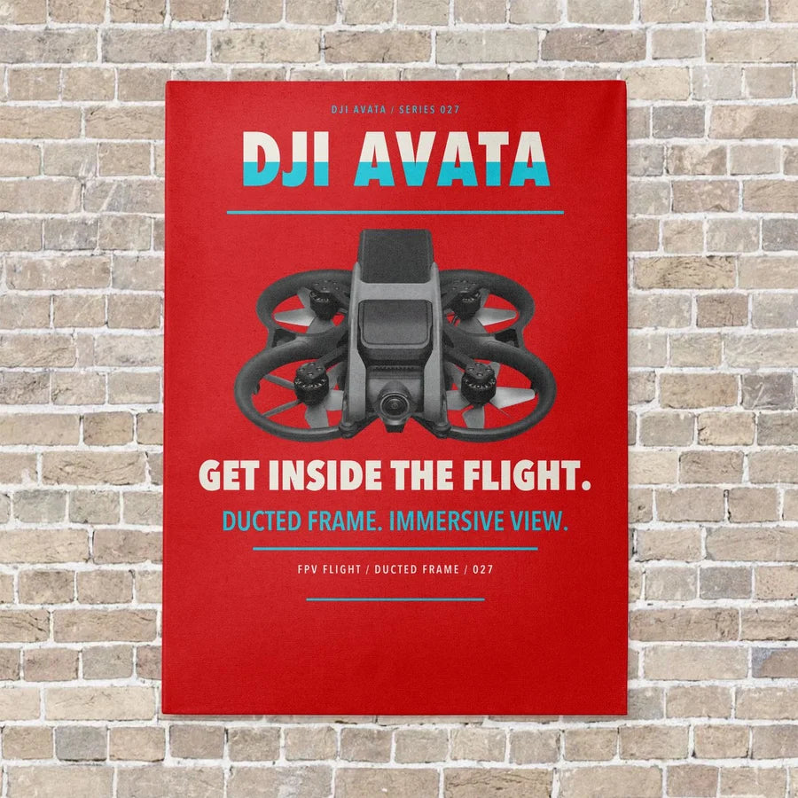 DJI Avata vertical canvas print - no frame - red background