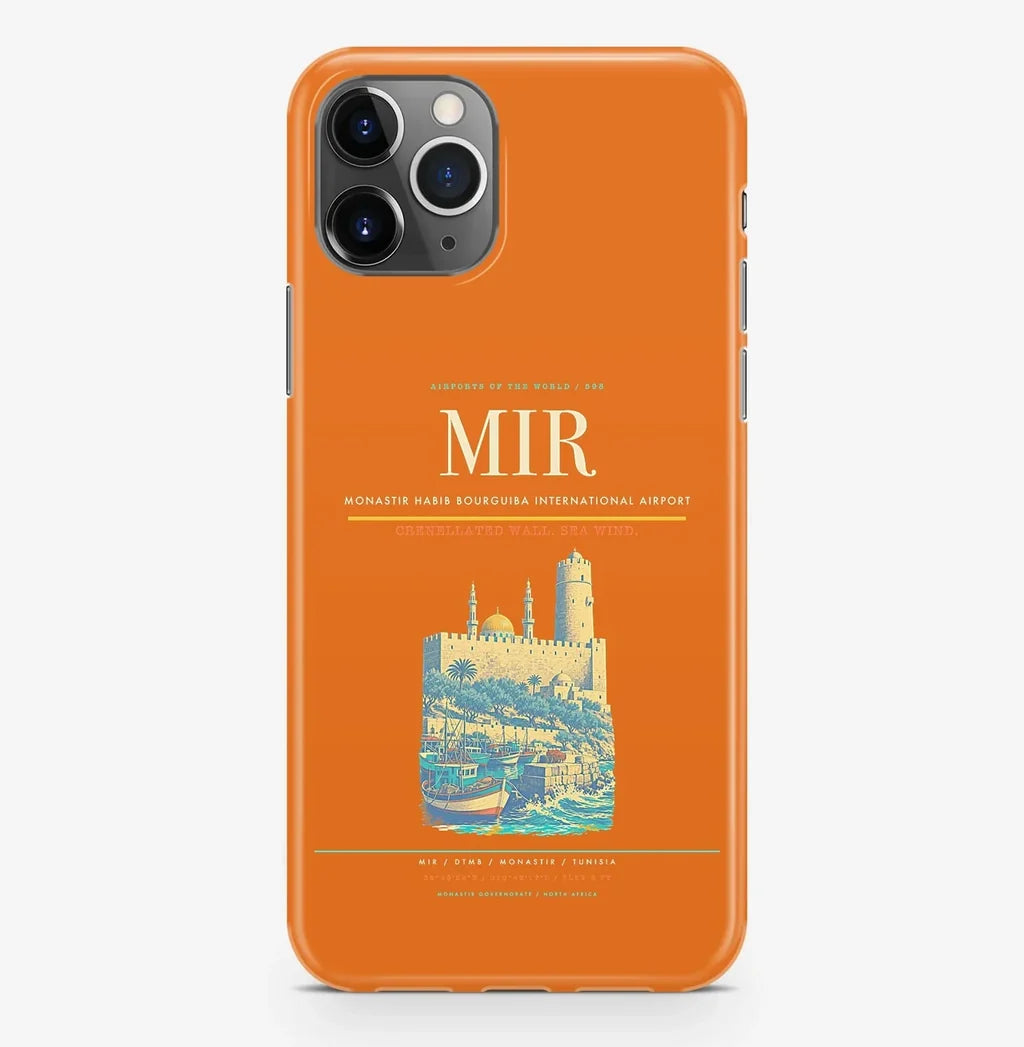 Monastir Airport (MIR) design on orange iPhone 16 Pro MagSafe case