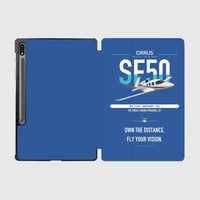 Thumbnail for Cirrus Vision Jet G2+ design on blue samsung tablet tablet case