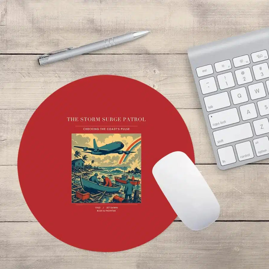 VINTAGE G4367 - The Storm Surge Patrol - Designed Mouse Pads design on red round