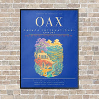 Thumbnail for Oaxaca International Airport OAX - Canvas Framed - Blue