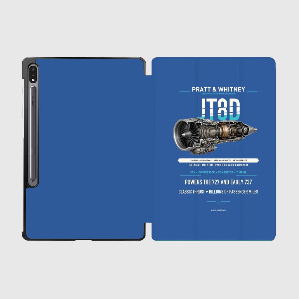 JT8D design on blue samsung tablet tablet case