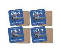 Thumbnail for F2A-3 Buffalo Hold the Line at Midway design on blue 4 pieces set coaster