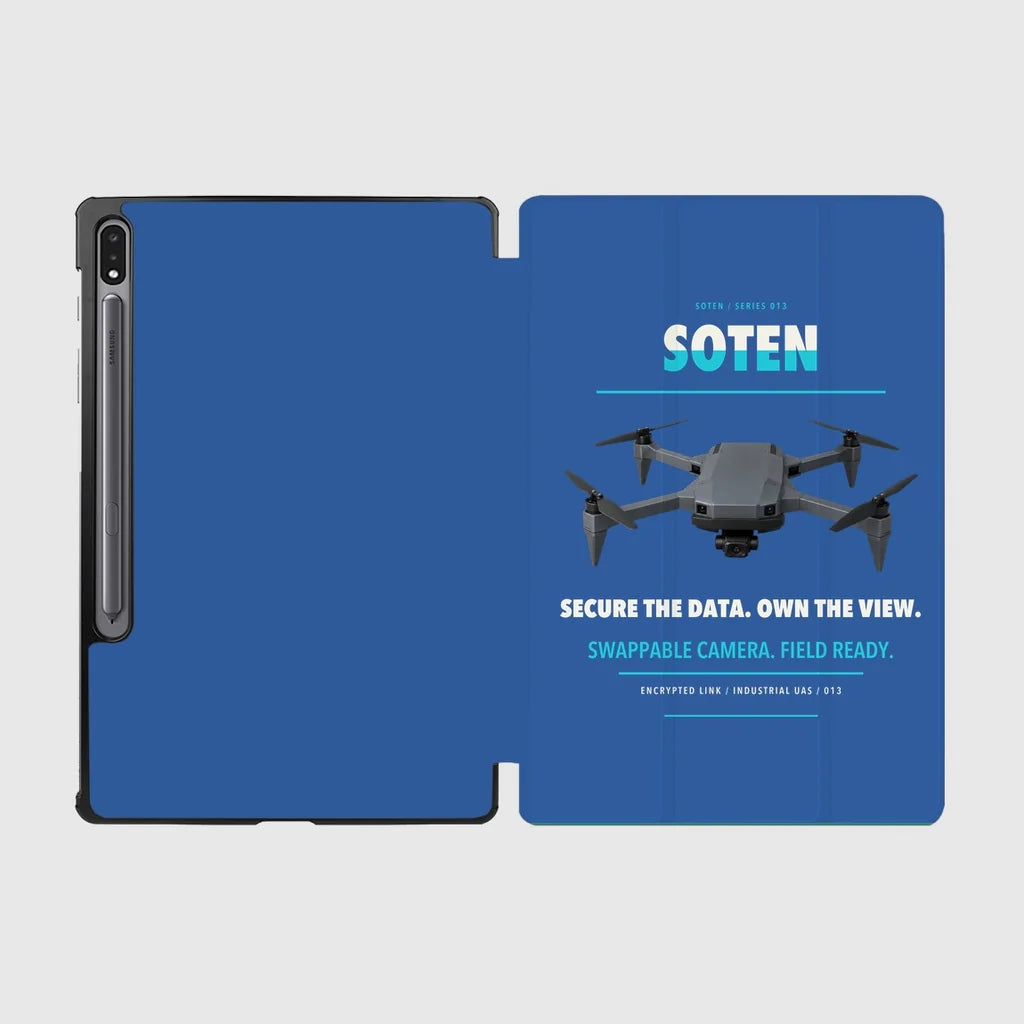 ACSL SOTEN design on blue samsung tablet tablet case