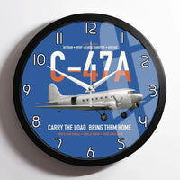 Thumbnail for C-47A Skytrain design on blue framed wall clock