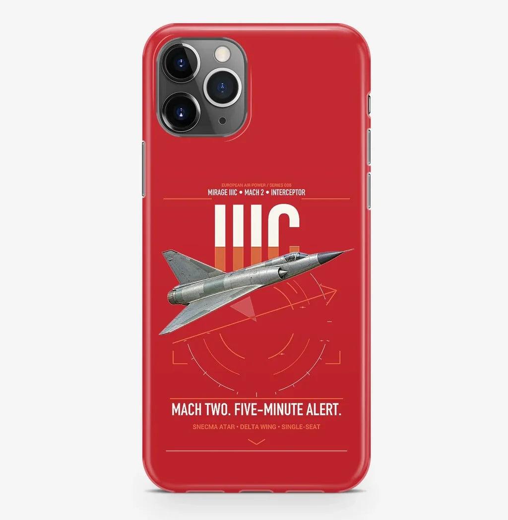 Dassault Mirage IIIC design on red magsafe iphone case, for iPhone Pro Max