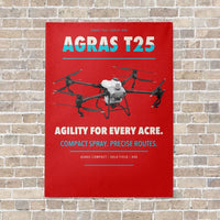 Thumbnail for DJI Agras T25 vertical canvas print - no frame - red background