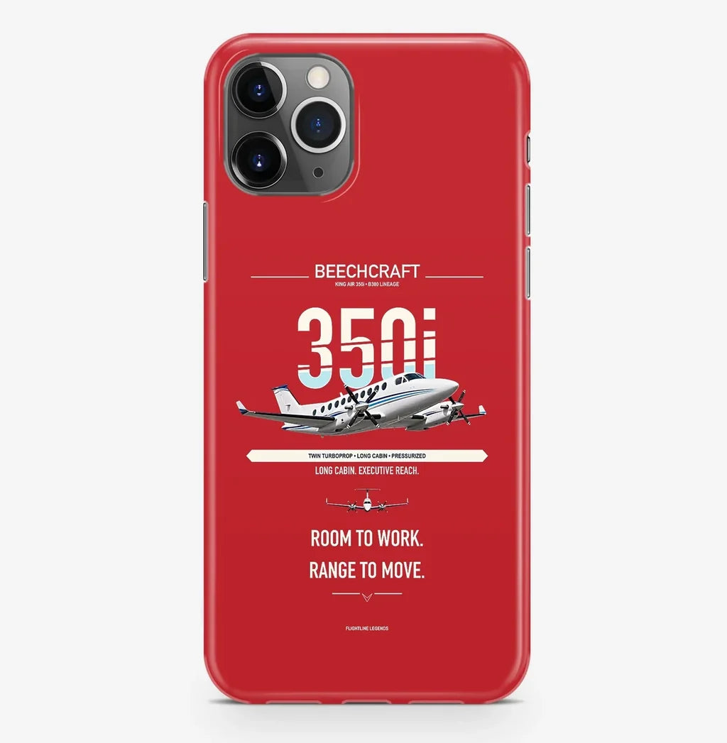 King Air 350i Case ProMax design on red iphone case promax